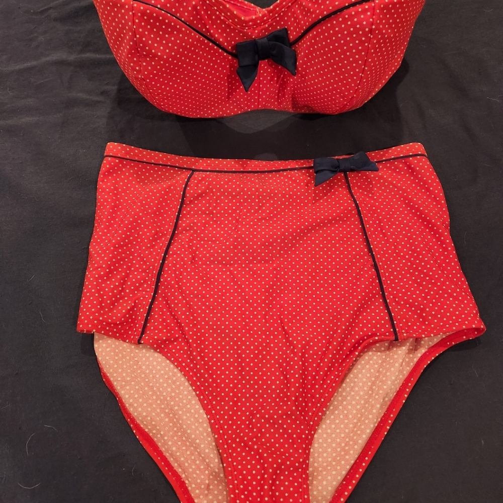 Panache Red Polka Dot Bikini